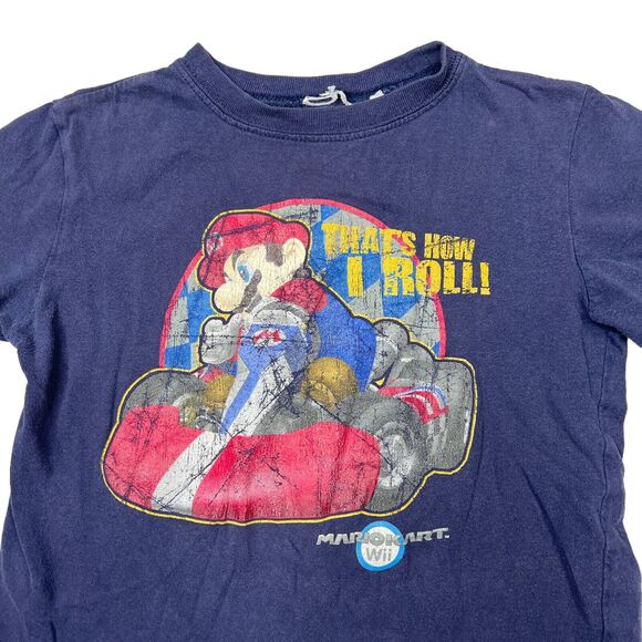Nintendo MarioKart Wii Thats How I Roll Video Game T-Shirt Blue Youth Medium - Picture 3 of 4